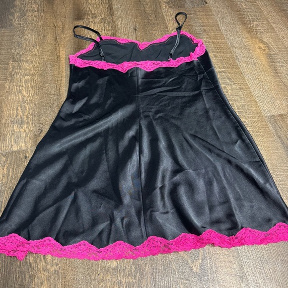 Victoria’s Secret black lingerie slip dress with pink lacing details - Picture 4 of 4